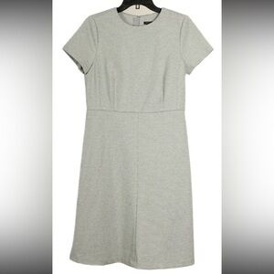 Ann Taylor Dress Women’s 6 Gray White Striped A Line Knit Short Sleeve